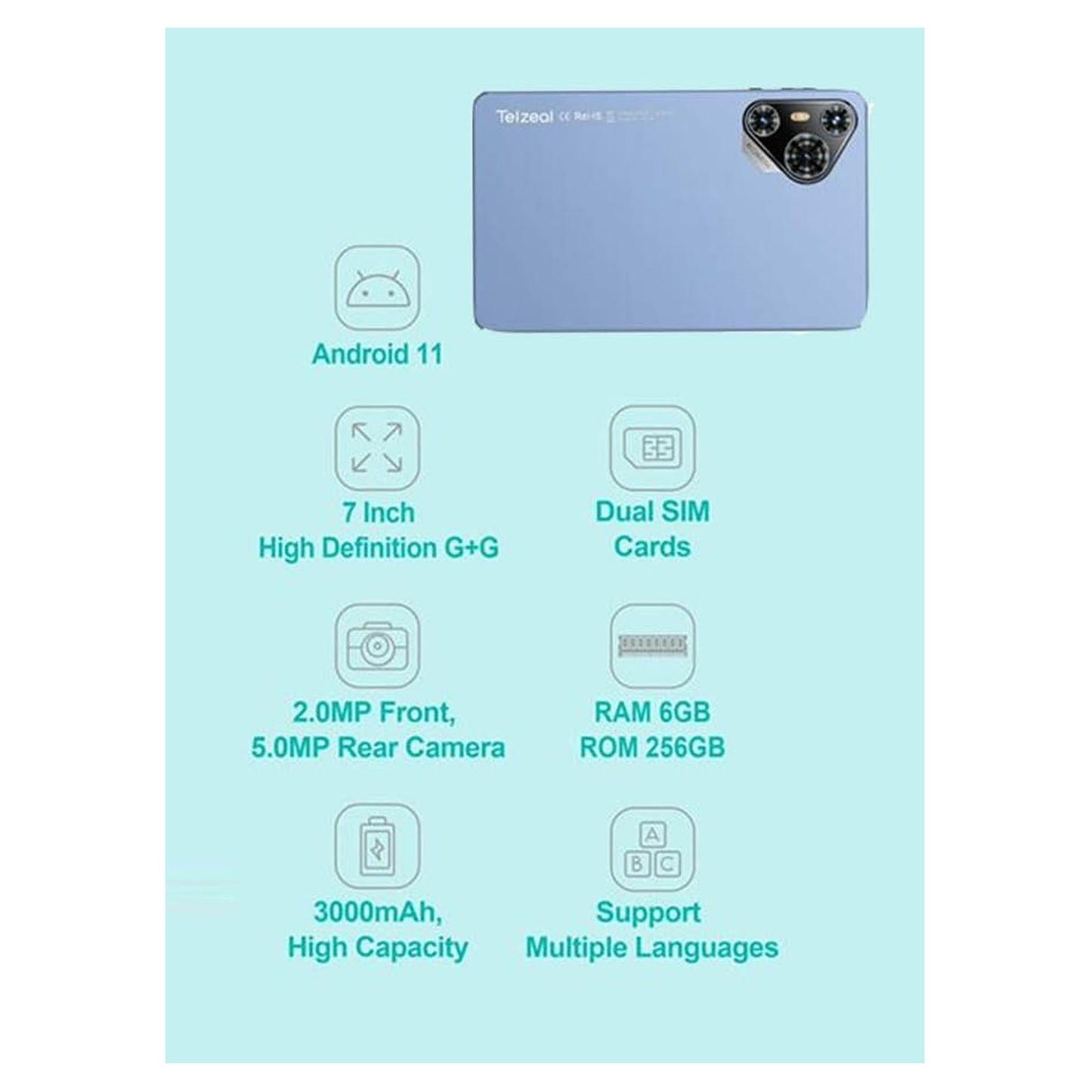 Telzeal P700 - 5G (6GB RAM + 256GB ROM) - SIM SUPPORTED