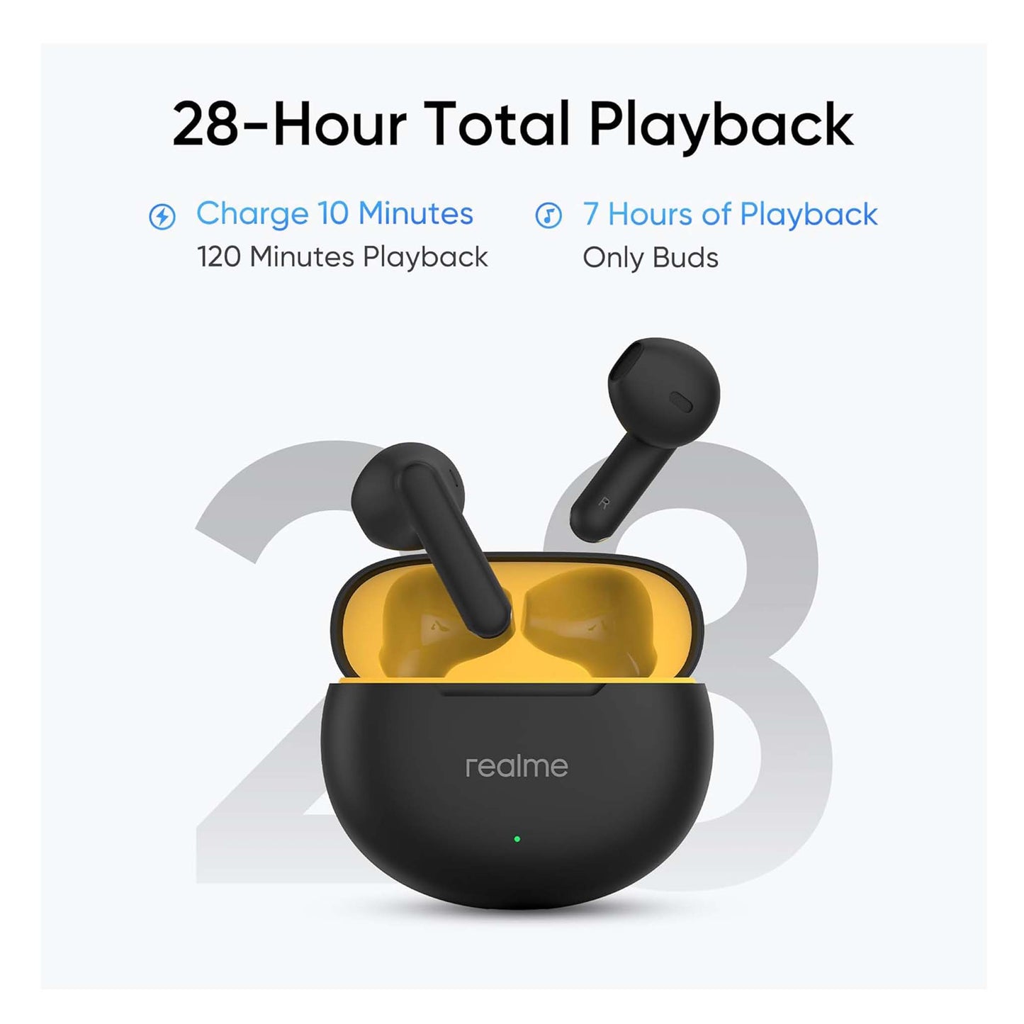 Realme Buds T01 Earbuds – Ultra-Light TWS with AI ENC & Powerful Bass - Black