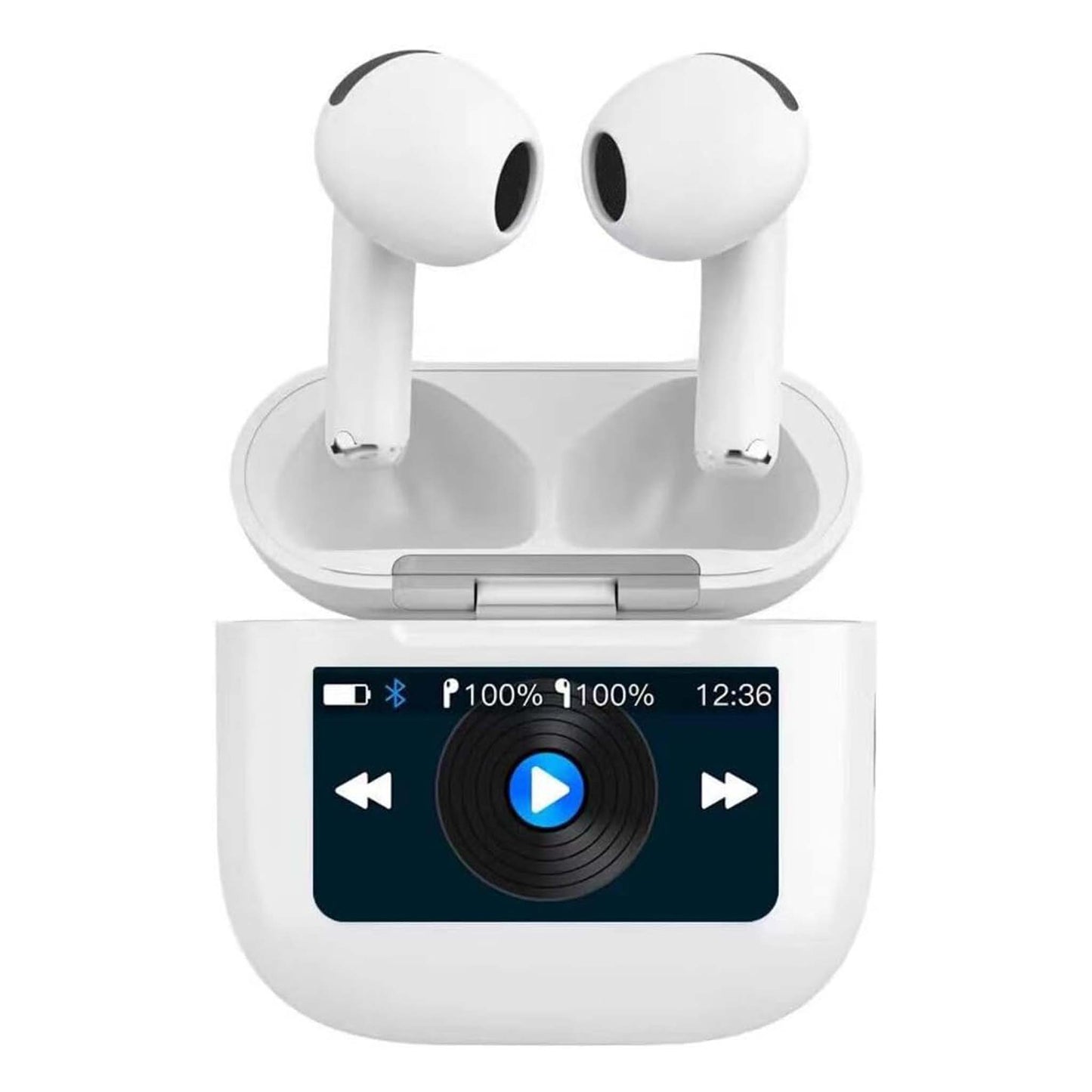 MODIO DL02 Bluetooth Earbuds, LED Power Display, Bass Stereo, in-Ear Noise Cancelling Mic