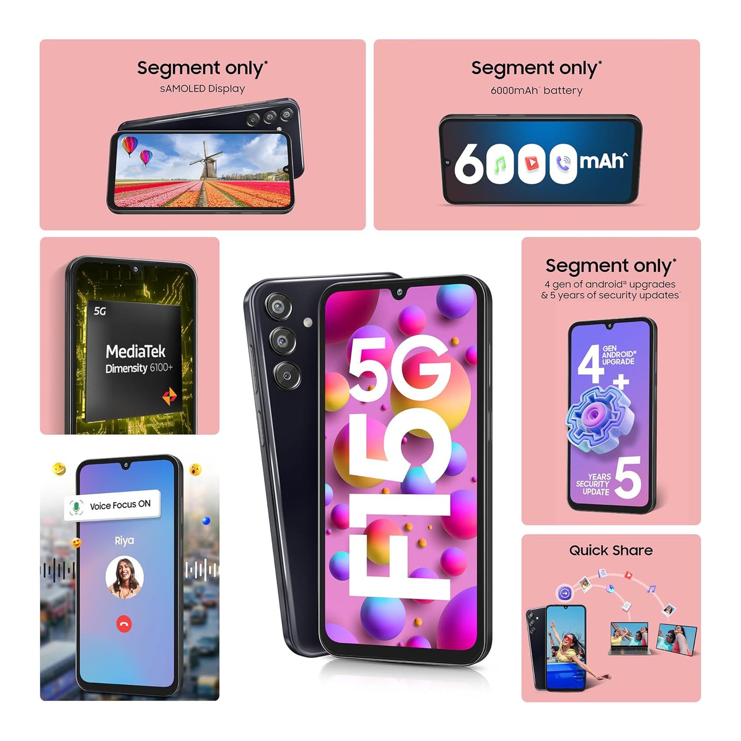 Samsung Galaxy F15 5G (4GB RAM + 128GB ROM) - Ash Black